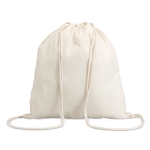 Cotton drawstring backpacks as a trade fair gift, 100 g/m2