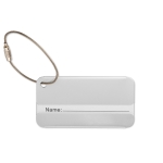 Aluminium luggage tag matt silver colour