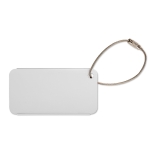 Aluminium luggage tag matt silver colour second view