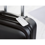 Aluminium luggage tag matt silver colour ambient view