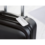 Aluminium luggage tag matt silver colour main ambient view