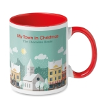 Ceramic coffee mug & coloured interior for sublimation, 300 ml red colour main view