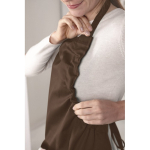 Kitchen apron with front pockets, adjustable neck strap, 190 g/m2 brown colour