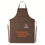 Kitchen apron with front pockets, adjustable neck strap, 190 g/m2 brown colour main view
