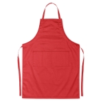 Kitchen apron with front pockets, adjustable neck strap, 190 g/m2 red colour