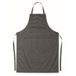 Kitchen apron with front pockets, adjustable neck strap, 190 g/m2 dark grey colour