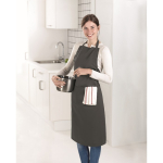 Kitchen apron with front pockets, adjustable neck strap, 190 g/m2 dark grey colour ambient view