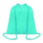 Sustainable drawstring drawstring bag made of cotton, 100 g/m2 turquoise colour