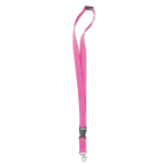 Lanyard with removable buckle and closure for events pink colour