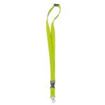 Lanyard with removable buckle and closure for events lime colour