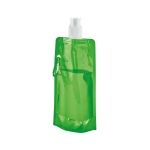 Foldable drinking bottle made of PE carabiner, 460 ml, Clip light-green colour