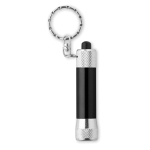 Original aluminium keyring with flashlight black colour
