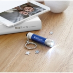 Original aluminium keyring with flashlight blue colour second ambient view 2