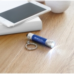 Original aluminium keyring with flashlight blue colour main ambient view