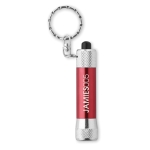 Original aluminium keyring with flashlight red colour main view