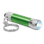 Original aluminium keyring with flashlight green colour