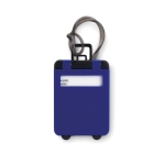 Plastic trolley shaped luggage tag with an address field royal blue colour