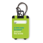 Plastic trolley shaped luggage tag with an address field second main view