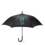 Windproof umbrella with automatic opening ,190T, Ø102 black colour view with print area