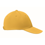 Cap with 6 panels and embroidered ventilation holes yellow colour sixth view