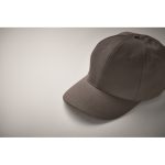 Cap with 6 panels and embroidered ventilation holes dark grey colour second photographic view