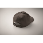 Cap with 6 panels and embroidered ventilation holes dark grey colour third photographic view