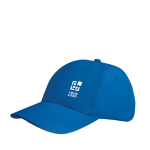 Cap with 6 panels and embroidered ventilation holes royal blue colour view with print area