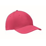 Cap with 6 panels and embroidered ventilation holes fuchsia colour