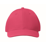 Cap with 6 panels and embroidered ventilation holes fuchsia colour fourth view