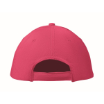 Cap with 6 panels and embroidered ventilation holes fuchsia colour fifth view