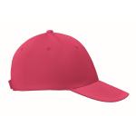Cap with 6 panels and embroidered ventilation holes fuchsia colour