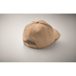Cap with 6 panels and embroidered ventilation holes ivory colour third photographic view