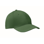 Cap with 6 panels and embroidered ventilation holes dark green colour