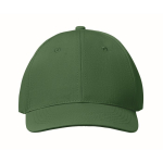 Cap with 6 panels and embroidered ventilation holes dark green colour fourth view
