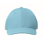 Cap with 6 panels and embroidered ventilation holes light blue colour fourth view