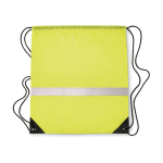 Polyester reflective drawstring bag neon yellow colour