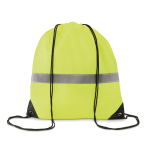 Polyester reflective drawstring bag neon yellow colour