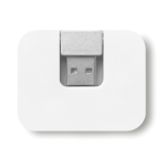 Cheap USB hub made of ABS with 4 ports as a promotional item white colour third view