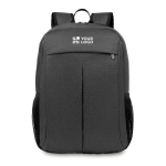 Polyester laptop backpack with trolley holder, 15” grey colour view with print area