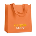 Affordable non-woven bag with short handles, 80 g/m2 orange colour main view