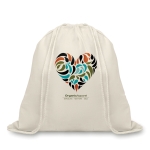 Eco drawstring bag made from 100% organic cotton, 105 g/m2 beige colour main view