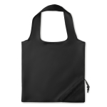 Foldable shopping bag, for promotions in polyester, 210D black colour