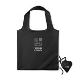 Foldable shopping bag, for promotions in polyester, 210D black colour view with print area