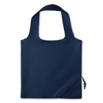 Foldable shopping bag, for promotions in polyester, 210D blue colour