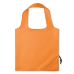Foldable shopping bag, for promotions in polyester, 210D orange colour