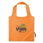 Foldable shopping bag, for promotions in polyester, 210D orange colour main view