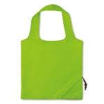 Foldable shopping bag, for promotions in polyester, 210D lime colour