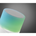 Round Bluetooth speaker with 3-colour LEDs in white white colour sixth view