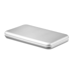 Aluminium power bank with solar cells, 4,000 mAh matt silver colour second view