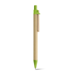 Recycled paper ballpoint pen with wooden clip